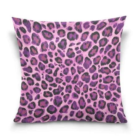 Wobogo Purple Leopard Print Pillowcase Special Crystal Velvet Breathable and Comfortable Bedside Decorations Pillow 1616in