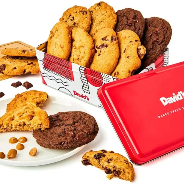 David's Cookies Sweet Sampler Assorted Fresh Baked Cookies Tin