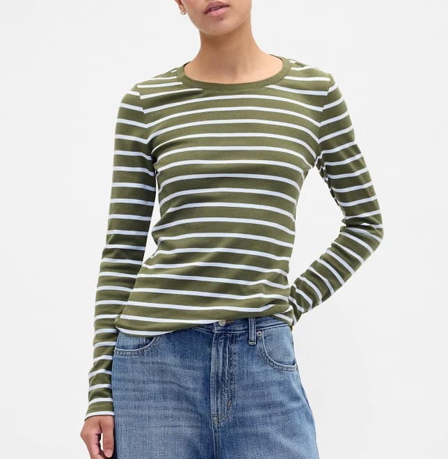 Gap Women's Modern Ribbed Crewneck T-Shirt