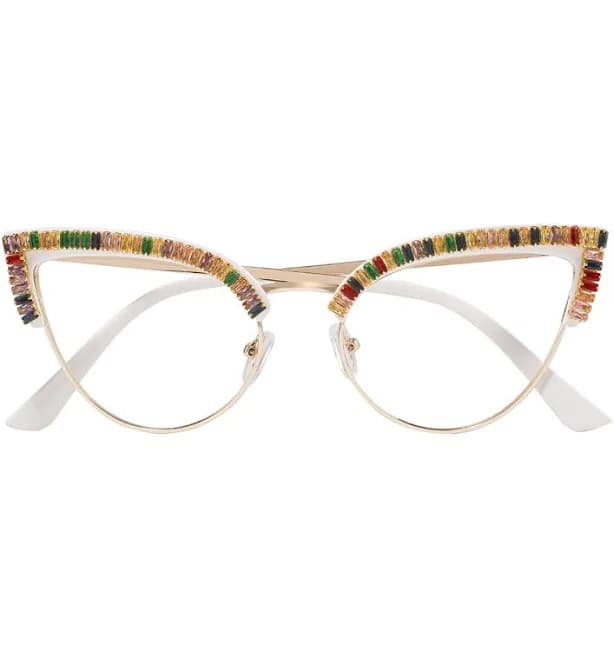 CliCliMe Gold Cat Eye Metal Eyeglasses