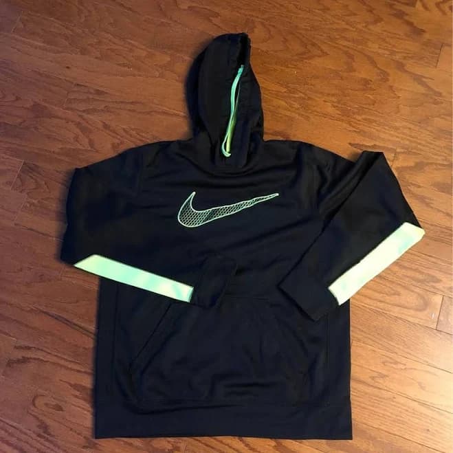 Nike Black And Green Hoodie - Men | Color: Black | Size: M