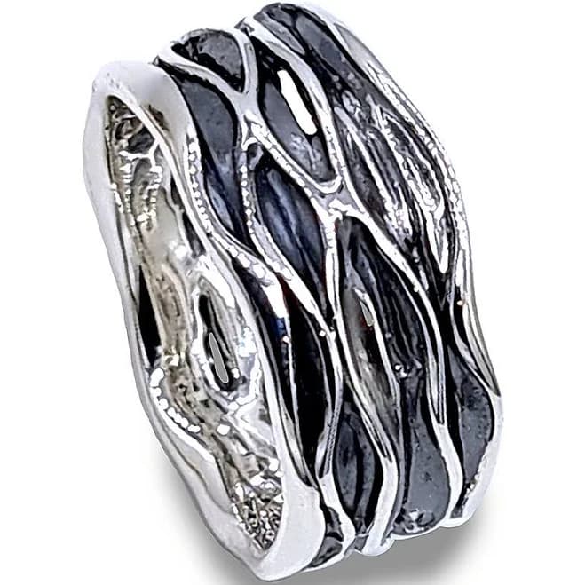 Hagit Sterling Silver Textured Band Ring