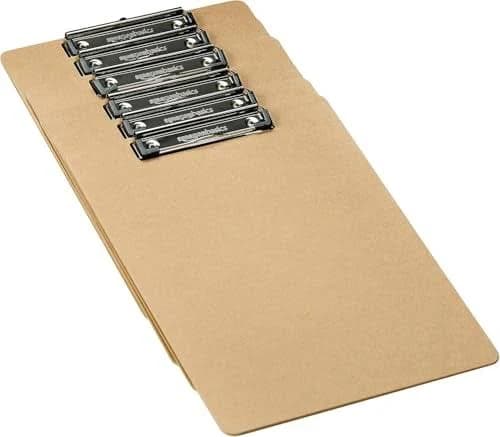 Amazon Basics Hardboard Office Clipboard 6-Pack