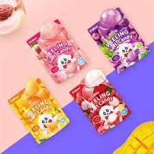 Peeling Gummy Candy - 4 Flavor Combo ( , Mango, Grape, Lychee) - 2.65oz (75g)u002FPack - Road Trips, Office Snacks, or Birthday Party Favors. A Sweet,