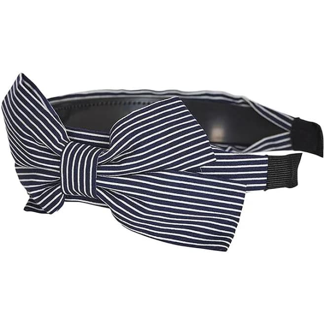 Vintage Striped Bow Headband