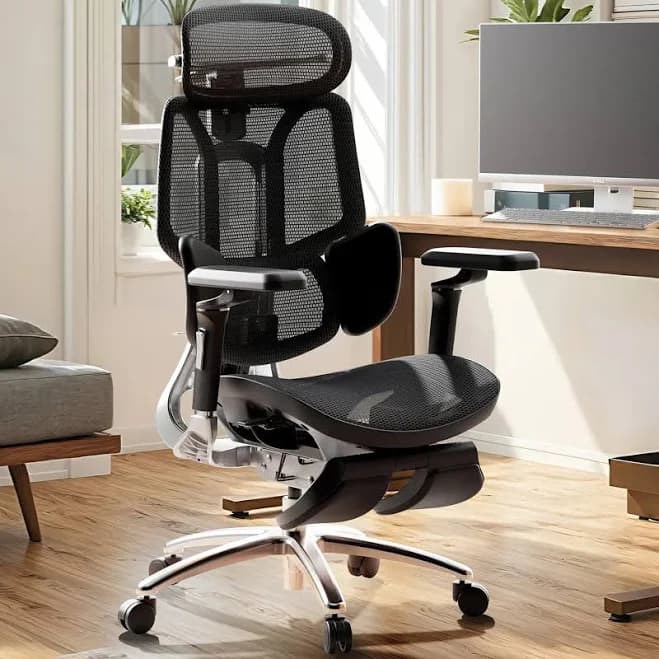 HBADA E3 Ultra Office Chair with Footrest 140° Reclining White