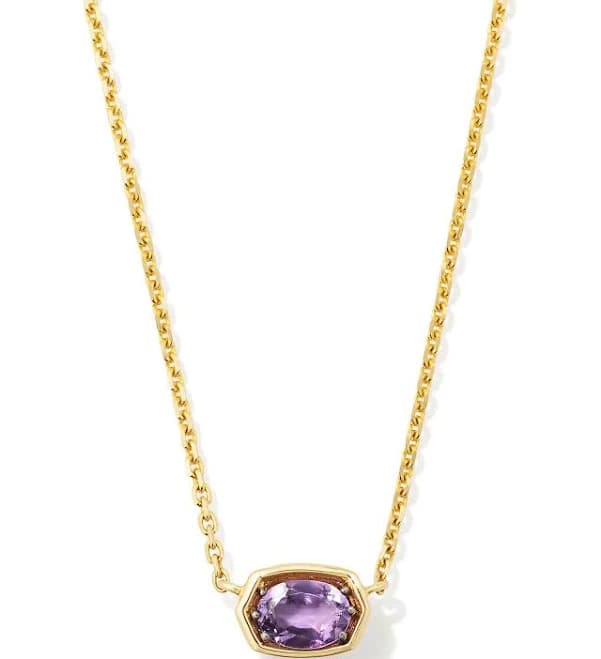 Kendra Scott Marisa 14k Yellow Gold Oval Solitaire Pendant Necklace