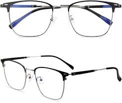 Amazon.com: HEBEHO Men's Blue Light Blocking Reading Glasses Ultralight Eyebrow Spring Hinge Reader Anti-Fatigue Computer Work Glasses (Color : Black/Gun, Size : 2.0X) : Health & Household