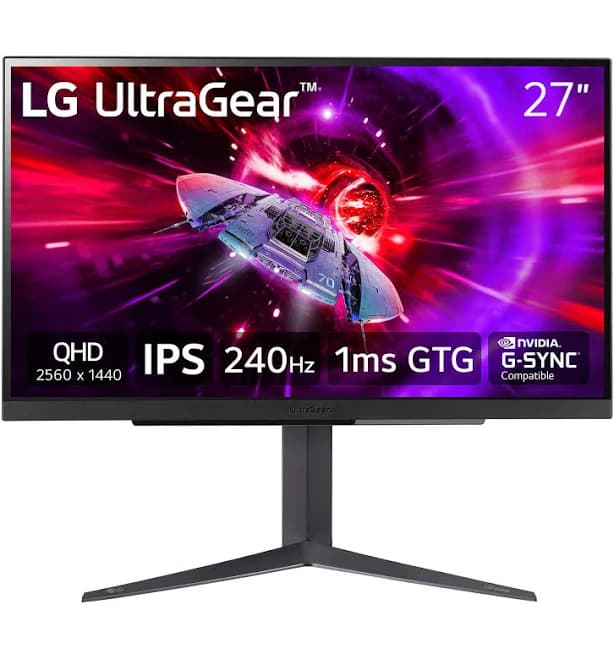 LG 27" UltraGear QHD 1ms 240Hz Gaming Monitor