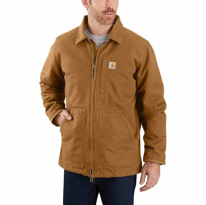 Carhartt Men's Washed Duck Sherpa Lined Jacket