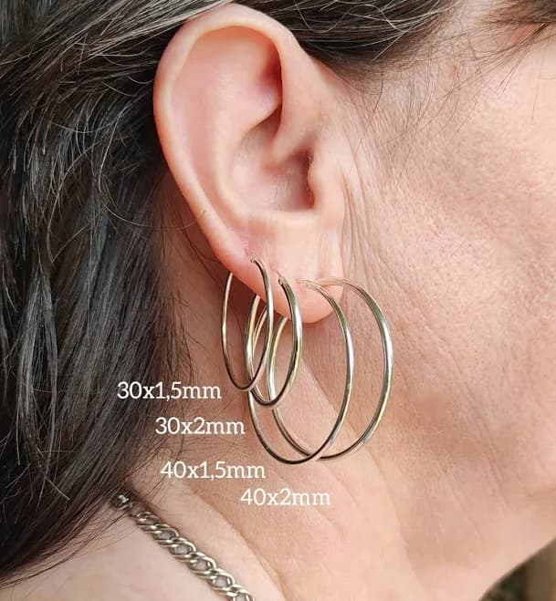 Sterling Silver Oversized Hoop Earrings