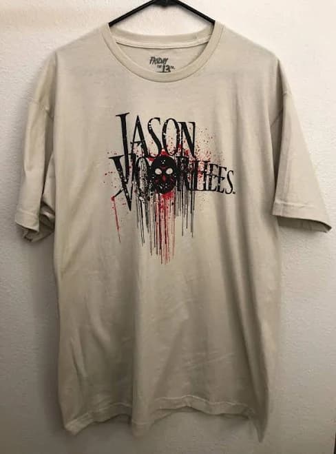 Friday The 13th JASON VOORHEES Blood Splatter T-Shirt MENS XLARGE Beige