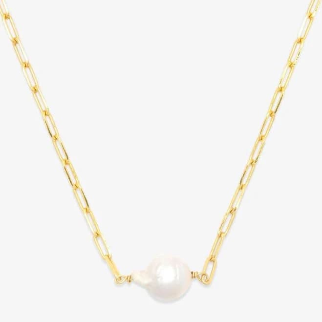 Pura Vida Pearl Paperclip Chain Choker