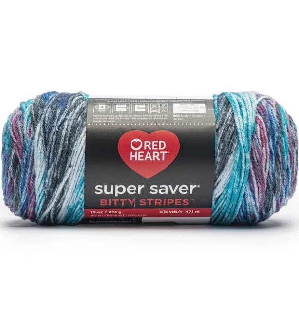 Red Heart Super Saver Bitty Stripes Knitting Yarn