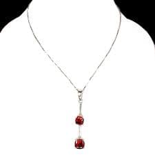 925 Sterling Silver Cushion Mozambique Garnet 6mm Necklace 18 Inches | eBay
