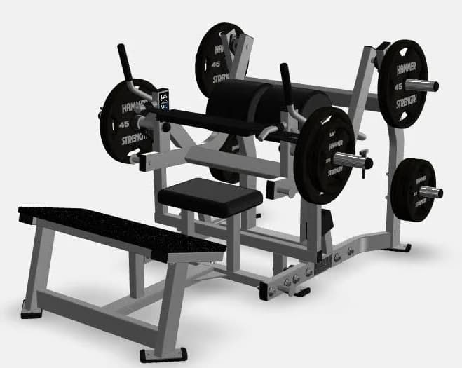 Life Fitness Hammer Strength Plate-Loaded Glute Drive Outlet - Color:Platinum Frame\/ Black Upholstery | Hammer Strength