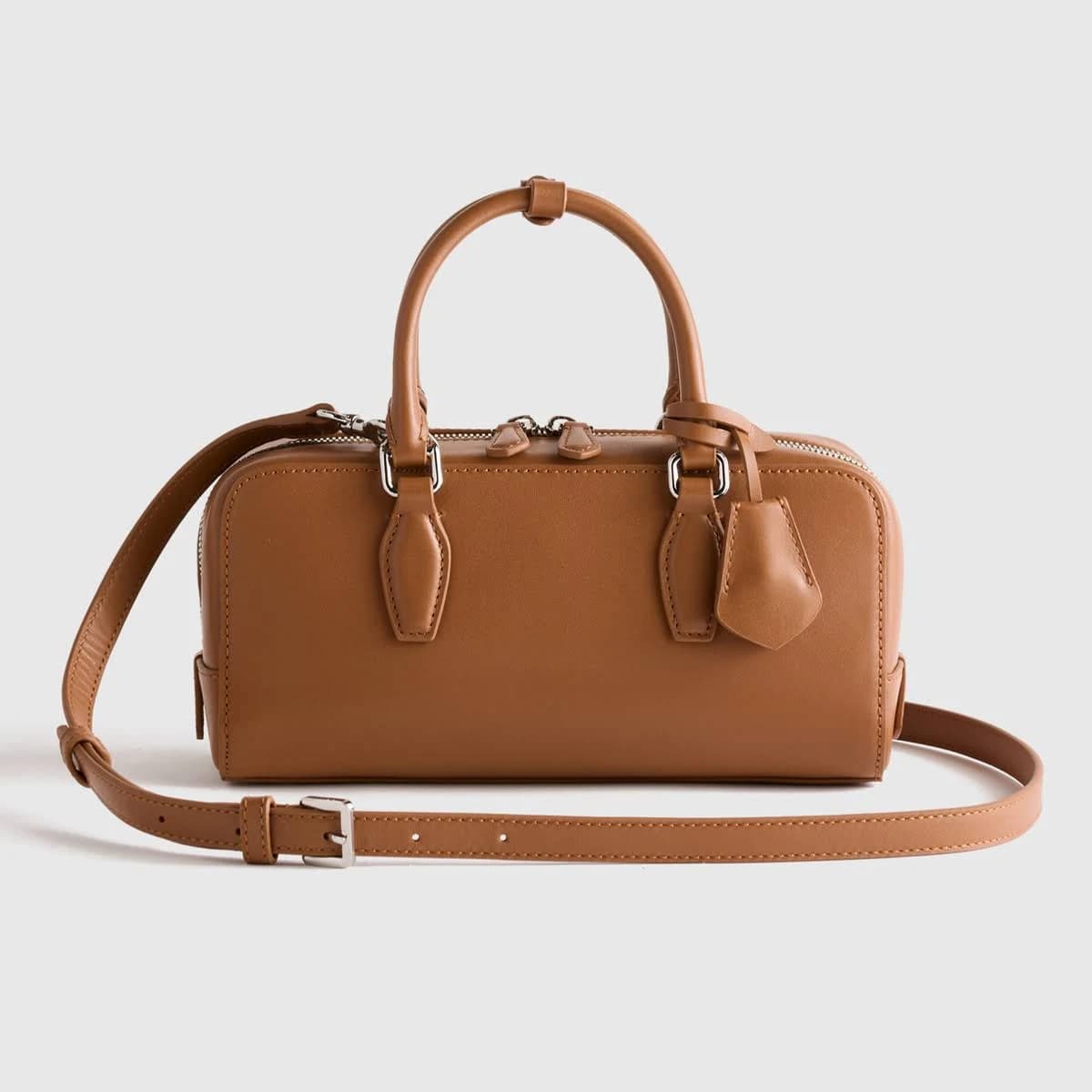 Quince Women's Italian Leather Mini Bowler Crossbody Satchel