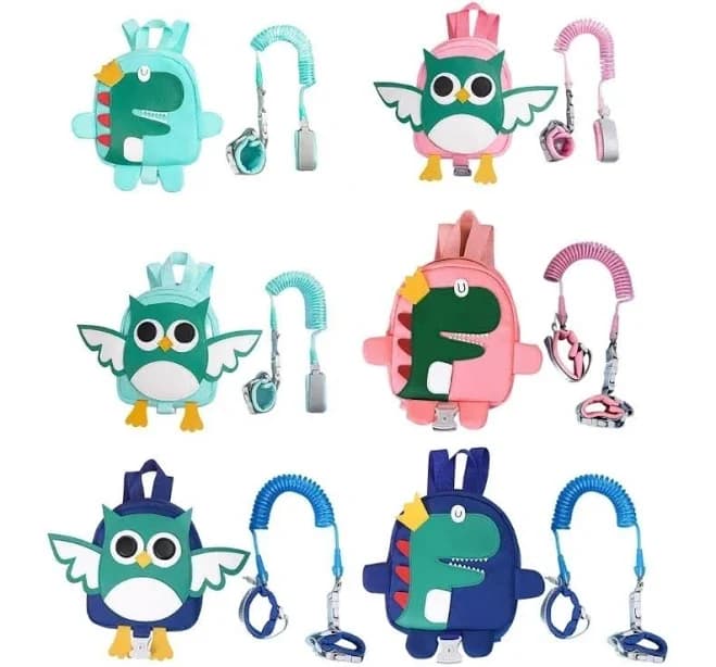 F1CB Backpack Leash for Toddlers Anti-Lost Backpack with Safety Harness Wrist Link