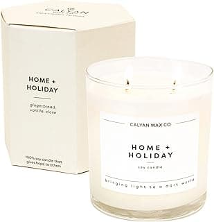 Calyan Wax Co. Home & Holiday 2 Wick Scented Candle - 37 Hour Burn - Luxury Non Toxic Soy Wax Candles - Long Lasting Large Glass Jar Candle for Home - 8.8oz