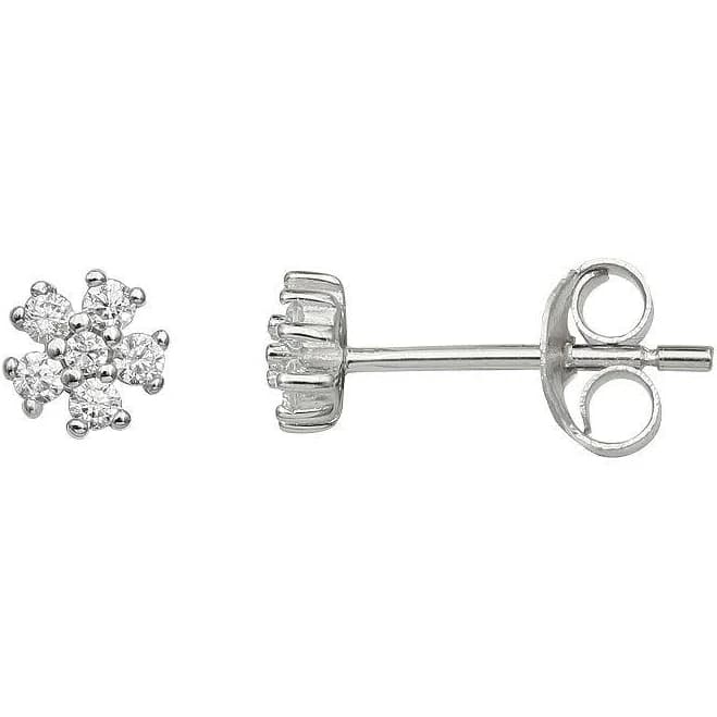PRIMROSE Sterling Silver Cubic Zirconia Flower Stud Earrings, Women's