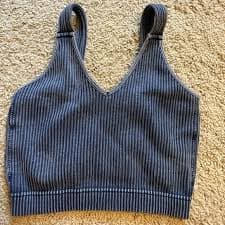 Zenana Outfitters | Tops | Ribbed Blue Crop Tank Top | Poshmark