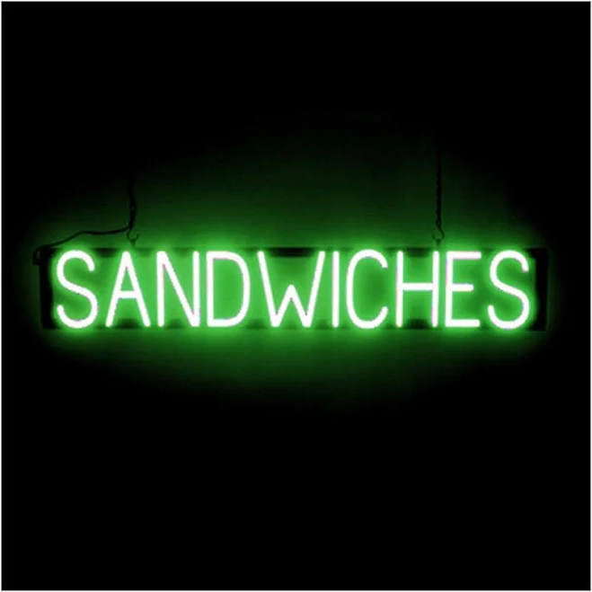 SpellBrite LED Sandwiches Sign in Green, Business Signs with Neon Look