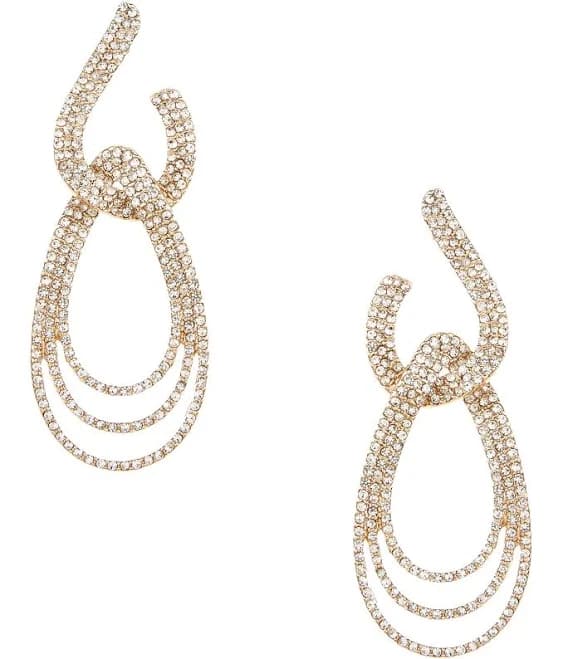 Cezanne Women's Crystal Pave Orbital Teardrop Drop Earrings