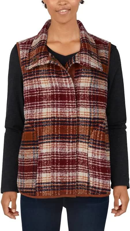 Natural Reflections Lined Plaid Vest