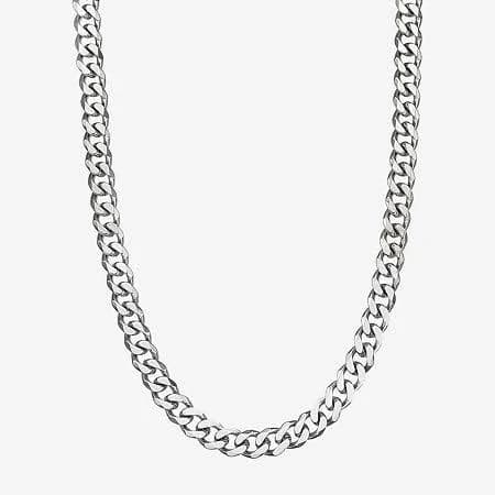Stainless Steel Beveled Curb Chain Necklace