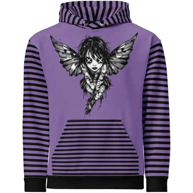 Angel Wings Striped Hoodie