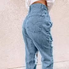 Amazon.com: Pantalones de mezclilla desgastados, jeans rasgados para mujer, pantalones de cintura alta, pantalones de mezclilla casuales de verano con bolsillos, Azul/claro, Pequeña : Ropa, Zapatos y Joyería