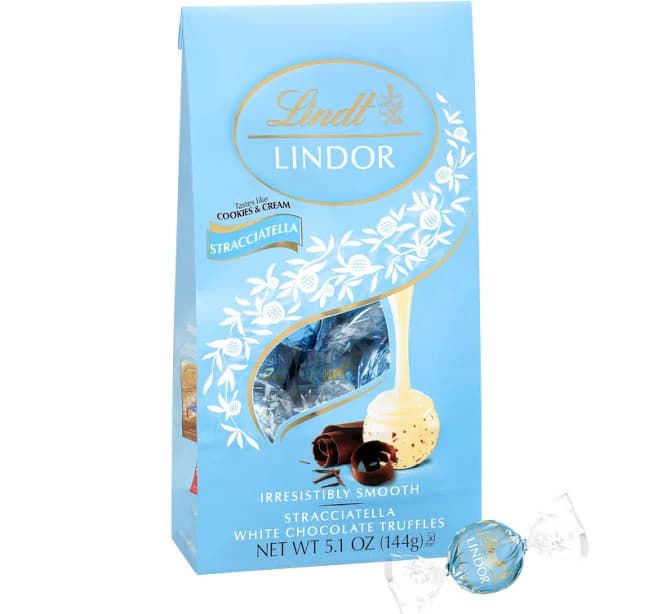 Lindt Lindor Stracciatella White Chocolate Candy Truffles