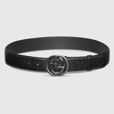Gucci Interlocking G Buckle Leather Belt