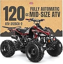 Coolster 125cc 4 Wheeler ATV Quad for Adults - Gas Powered Sport ATV w/Automatic Transmission, Reverse, Oversized Wheels & Tires, LED Headlight