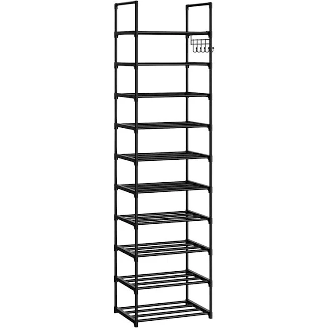 10 Tier Metal Shoes Rack, Stackable Shoe Organizer, Space-Saving Shoe Shelf Shoe Rack for Closet, Shoe Rack for Entryway and Boots Organizer, K666-XJ