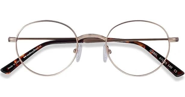 Golden oval Metal eyeglasses Online Full-Rim