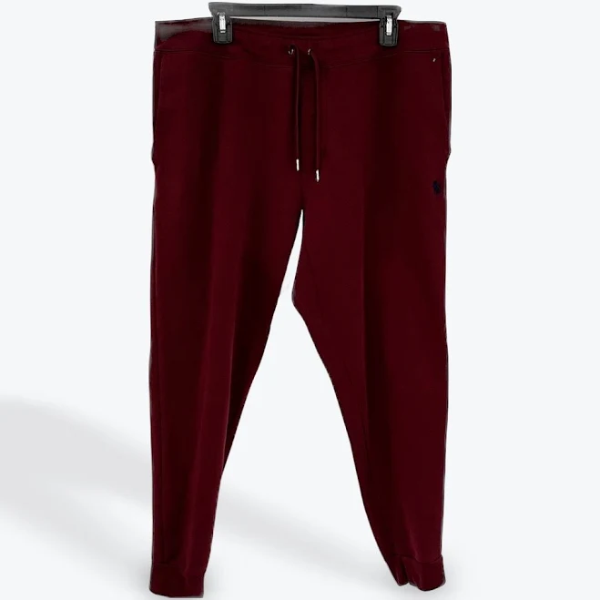 Polo Ralph Lauren Pants | Polo Ralph Lauren Mens Xl Burgundy Red Fleece Jogger Sweatpants Drawstring | Color: Red | Size: Xl | Bobfish11's Closet