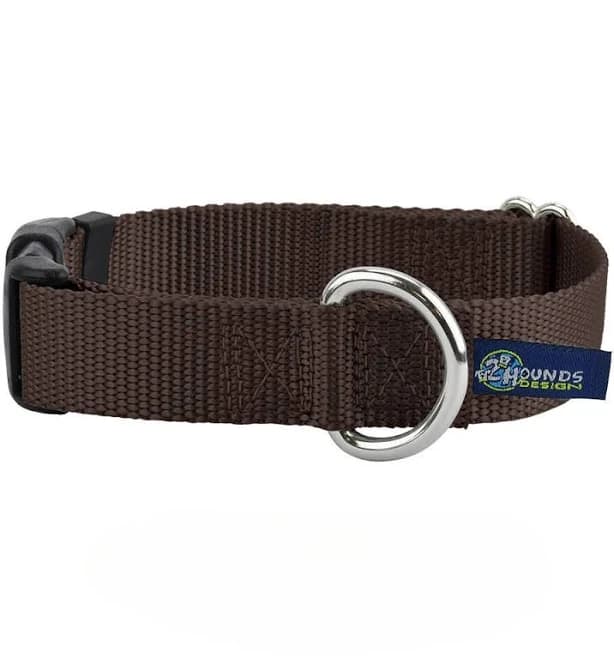 5/8′′ and 1′′ Brown Nylon Dog Collar 1′′ XXLarge (26-34 inches)