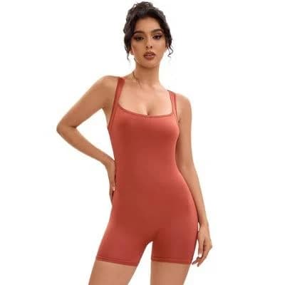 Allegra K Women's Square Neck Tummy Control Bodycon Rompers Sleeveless Shorts Body Shapers 2 Packs
