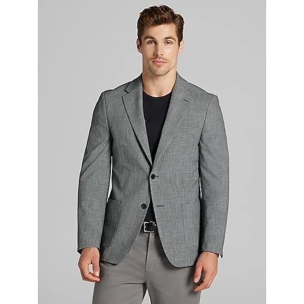 Calvin Klein Men's Slim Fit Sport Coat , Grey Neat / Gray - Size: 46 Regular