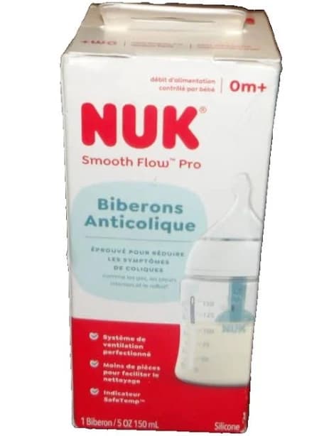 Nuk Smooth Flow Anti-colic Bottle, 5oz, Blue Clouds