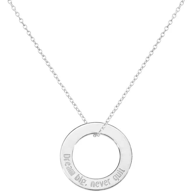Gold Circle Pendant with an Engraved Message