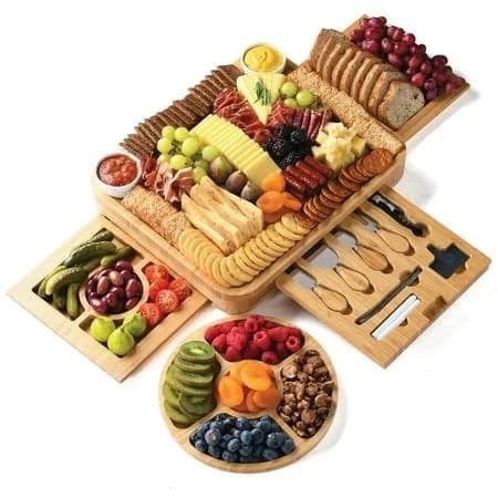 Home-it Bamboo Cheese Board Set