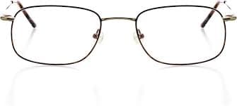 Hit Notion Optical Eyewear - Rectangle Shape, Metal Full Rim Frame - for Women or Men Prescription Eyeglasses RX, Bronze Amber at Amazon Women's Clothing store