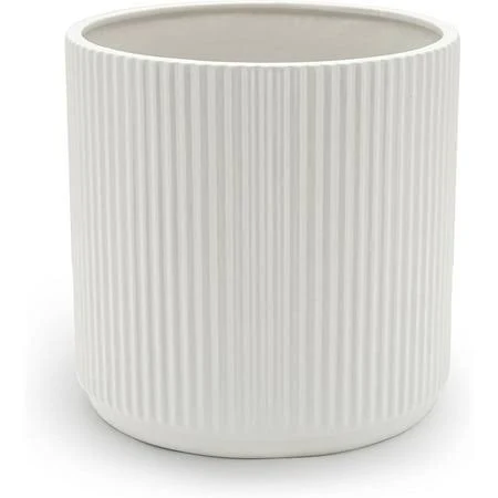 Amazon Basics Fluted Ceramic Round Planter