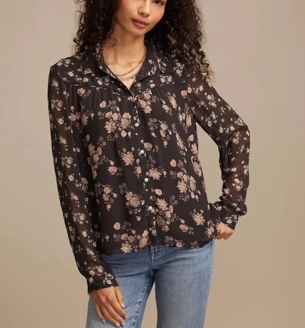 Lucky Brand Women's Floral Button-Up Shirt
