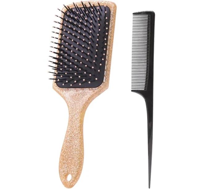 Luxury Gold Paddle Hair Brush Women Anti Static Hair Comb Curly Detangle HairBrush Hairdressing