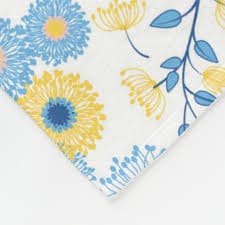 Cornflower Blue Yellow Floral Pattern Monogram Fleece Blanket | Zazzle