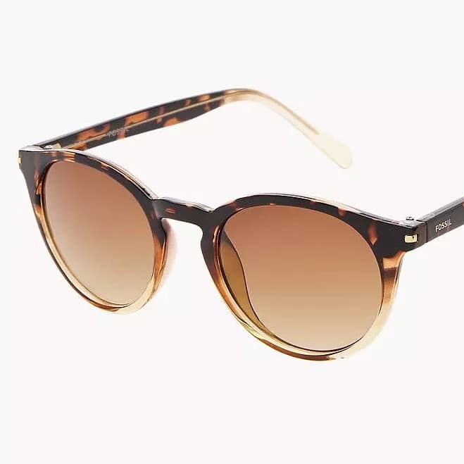 Fossil Outlet Women's Round Sunglasses - Tortoise