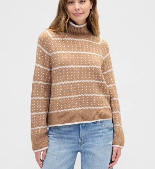 Gap Women's Relaxed Ribbed Mockneck Sweater